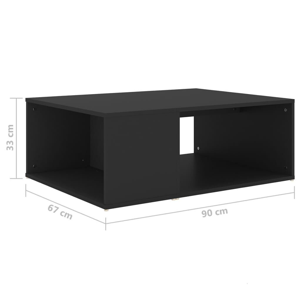 vidaXL Τραπεζάκι Σαλονιού Μαύρο 90 x 67 x 33 εκ. Επεξεργασμένο Ξύλο