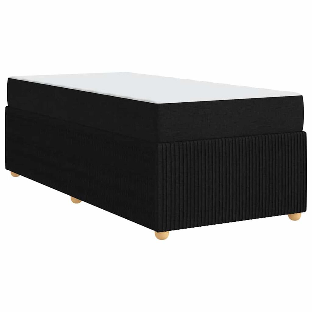 vidaXL Σκελετός κρεβατιού με στρώμα Μαύρο 100 x 200 cm ύφασμα
