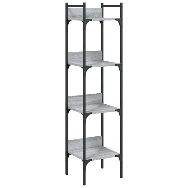 vidaXL Βιβλιοθήκη 4 Επιπέδων Γκρι Sonoma 35x30x138,5 εκ. Επεξεργ. Ξύλο