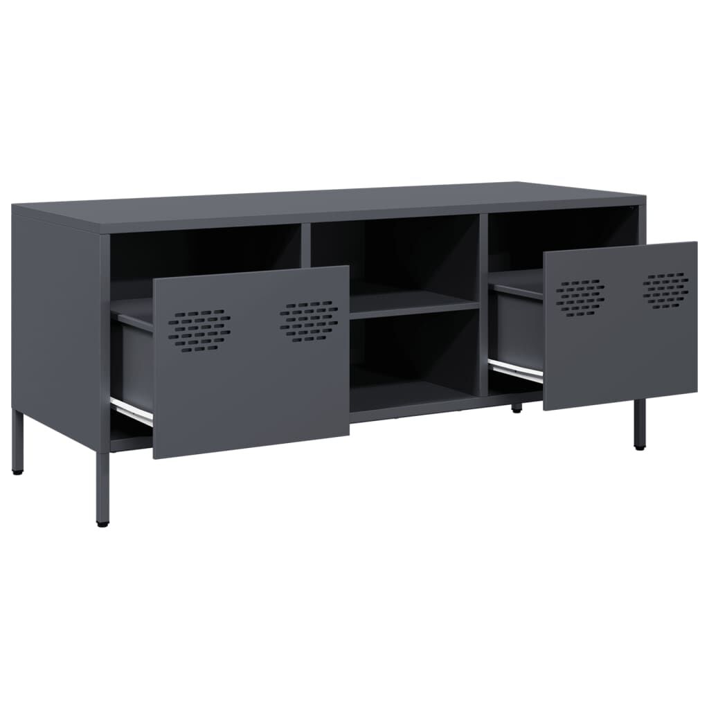 vidaXL Έπιπλο Τηλεόρασης Ανθρακί 101,5x39x43,5εκ. Ατσάλι Ψυχρής Έλασης