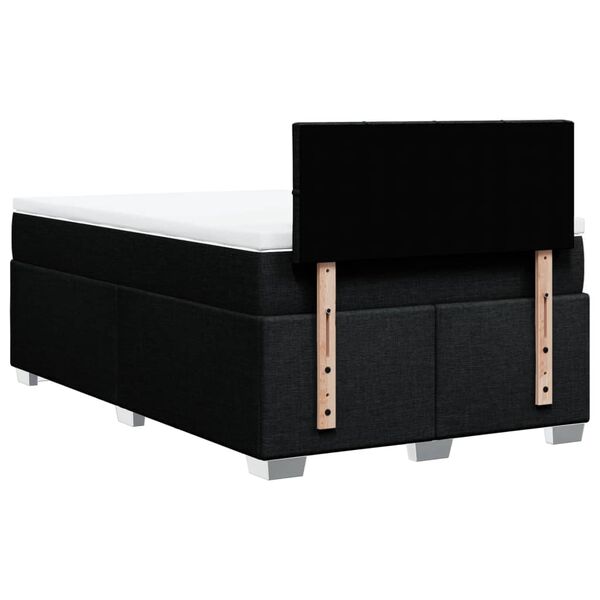 vidaXL Κρεβάτι Boxspring με Στρώμα Μαύρο 120x200 εκ. Υφασμάτινο