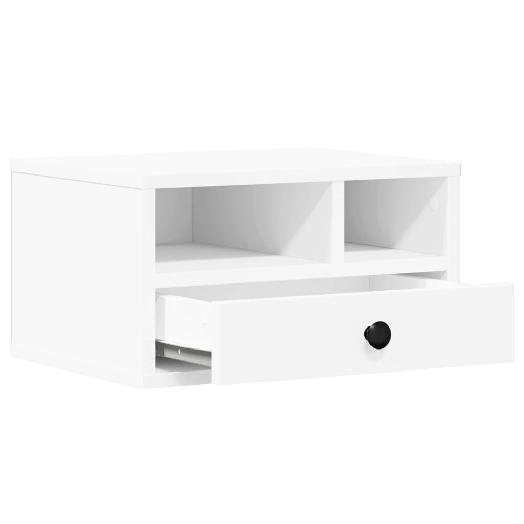 vidaXL Βάση Εκτυπωτή Λευκή 40x32x22,5 εκ. από Επεξεργασμένο Ξύλο