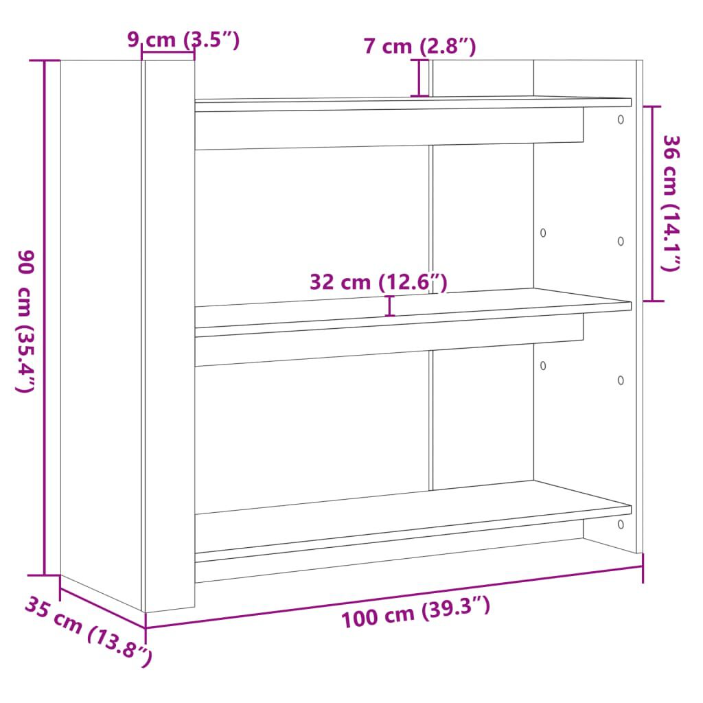 vidaXL Τραπεζάκι Κονσόλα Γκρι Σκυρ. 100x35x90 εκ. από Επεξ. Ξύλο