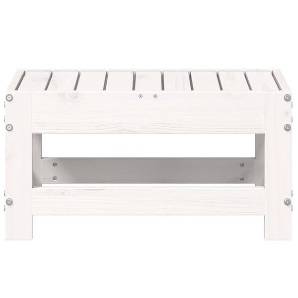 vidaXL Υποπόδιο Κήπου Λευκό 62x30x32 εκ. από Μασίφ Ξύλο Πεύκου