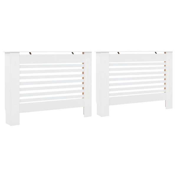 vidaXL Καλύμματα Καλοριφέρ 2 τεμ. Λευκά 112 x 19 x 81,5 εκ. από MDF