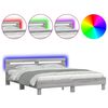 vidaXL &Pi;&lambda;&alpha;ί&sigma;&iota;&omicron; &Kappa;&rho;&epsilon;&beta;&alpha;&tau;&iota;&omicron;ύ &mu;&epsilon; &Kappa;&epsilon;&phi;&alpha;&lambda;ά&rho;&iota;/LED &Gamma;&kappa;&rho;&iota; Sonoma 180x200 &epsilon;&kappa;.