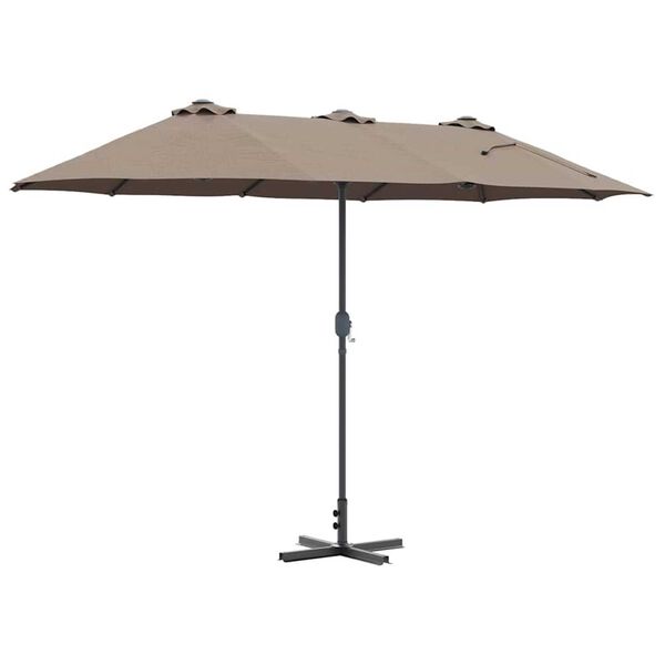 vidaXL Ομπρέλα Κήπου Taupe 370 x 197 x 239 εκ