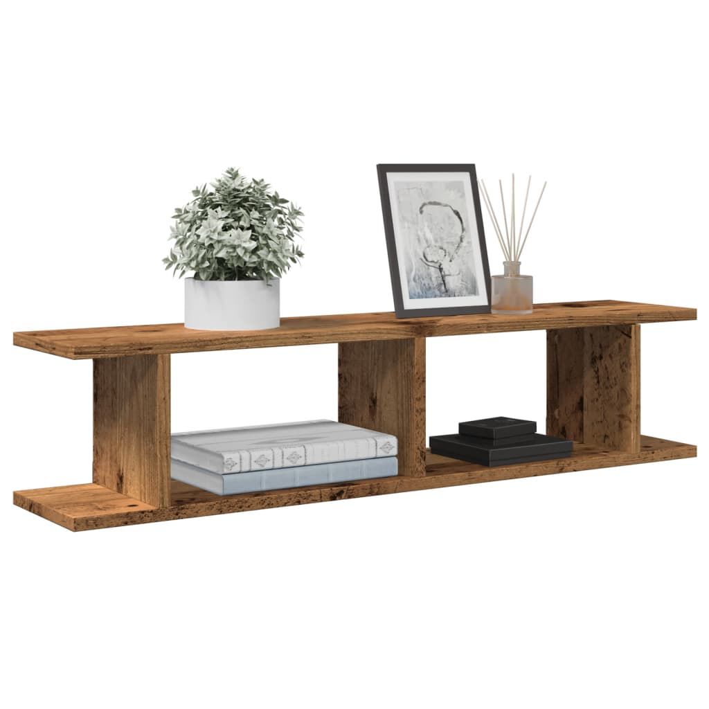 vidaXL Ραφιέρες Τοίχου 2 τεμ. Μαύρες 90 x 18 x 20 εκ. Επεξεργ. Ξύλο