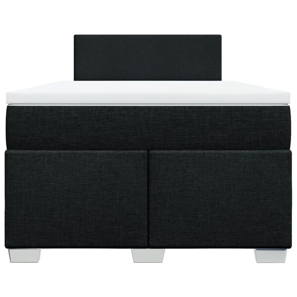 vidaXL Κρεβάτι Boxspring με Στρώμα Μαύρο 120x200 εκ. Υφασμάτινο