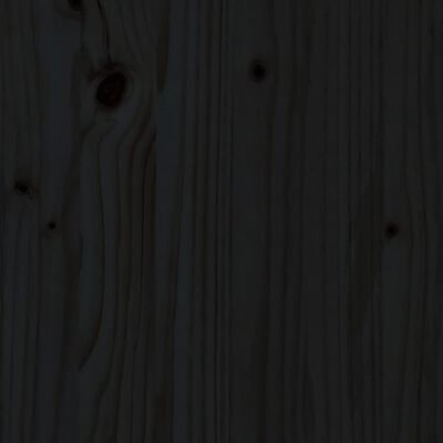 vidaXL Πλαίσιο Κρεβατιού με Κεφαλάρι Μαύρο 160 x 200 εκ. Μασίφ Ξύλο