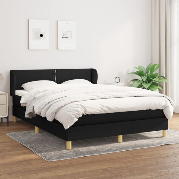 vidaXL &Kappa;&rho;&epsilon;&beta;ά&tau;&iota; Boxspring &mu;&epsilon; &Sigma;&tau;&rho;ώ&mu;&alpha; &Mu;&alpha;ύ&rho;&omicron; 140x200 &epsilon;&kappa;. &Upsilon;&phi;&alpha;&sigma;&mu;ά&tau;&iota;&nu;&omicron;