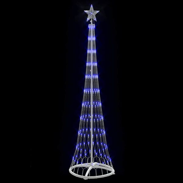 vidaXL LED Χριστουγεννιάτικο Δέντρο Μπλε 51 x 51 x 190 εκ Μέταλλο