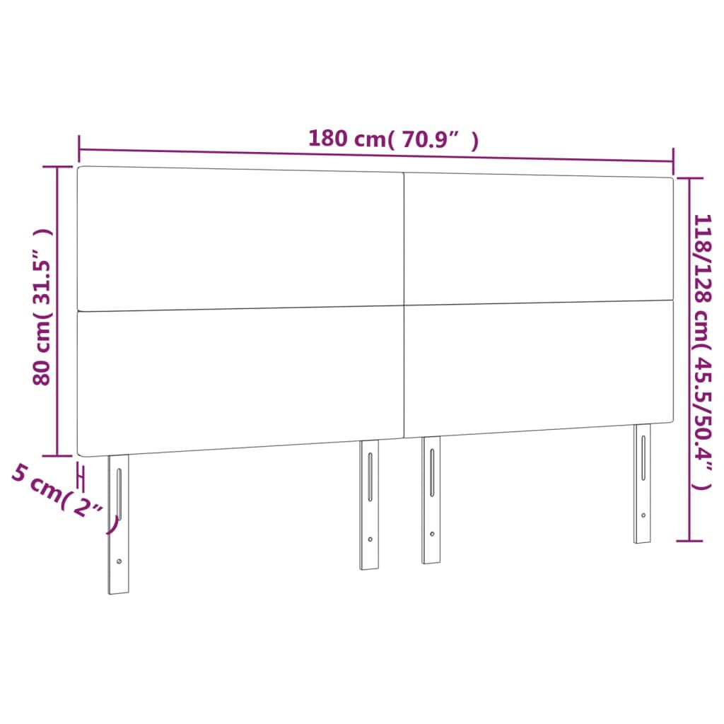 vidaXL Κεφαλάρια Κρεβατιού 4 τεμ. Λευκό 90x5x78/88 εκ.Συνθετικό Δέρμα