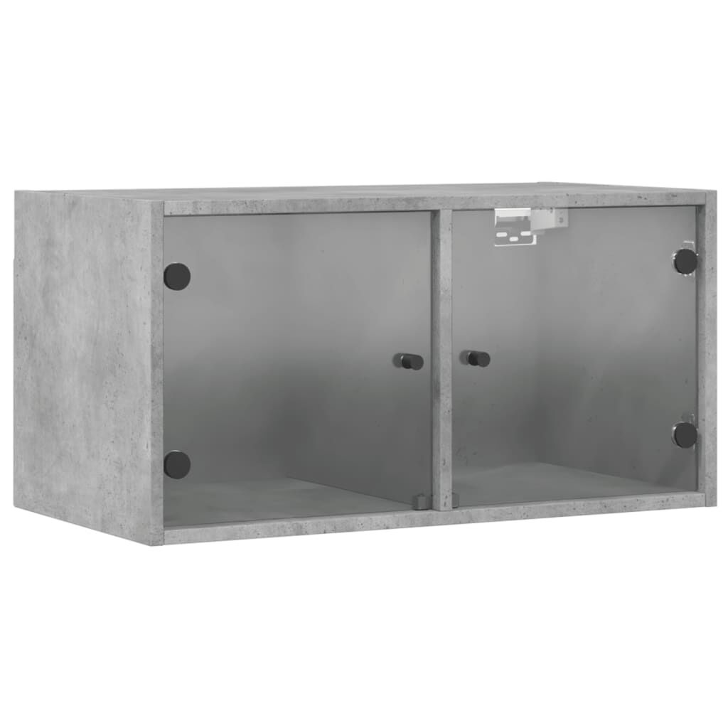 vidaXL Κομοδίνα 2 τεμ. Γκρι Σκυρ. 68,5x37x35 εκ. με Γυάλινες Πόρτες