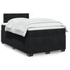 vidaXL Κρεβάτι Boxspring με Στρώμα Μαύρο 120 x 200 εκ. Βελούδινο