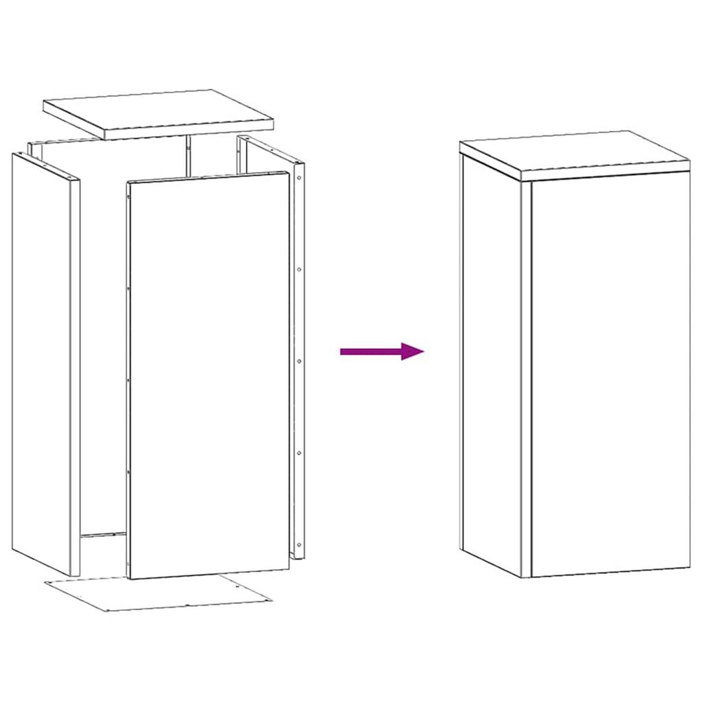 vidaXL Στήριξη φυτών 2 pcs Λευκό 24 x 24 x 55 εκ. Ατσάλι