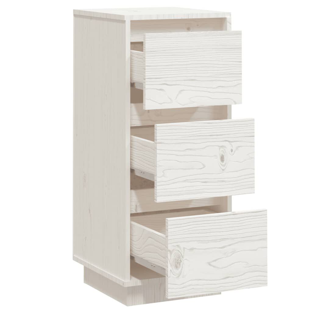 vidaXL Συρταριέρες 2 τεμ. Λευκές 32x34x75 εκ. από Μασίφ Ξύλο Πεύκου