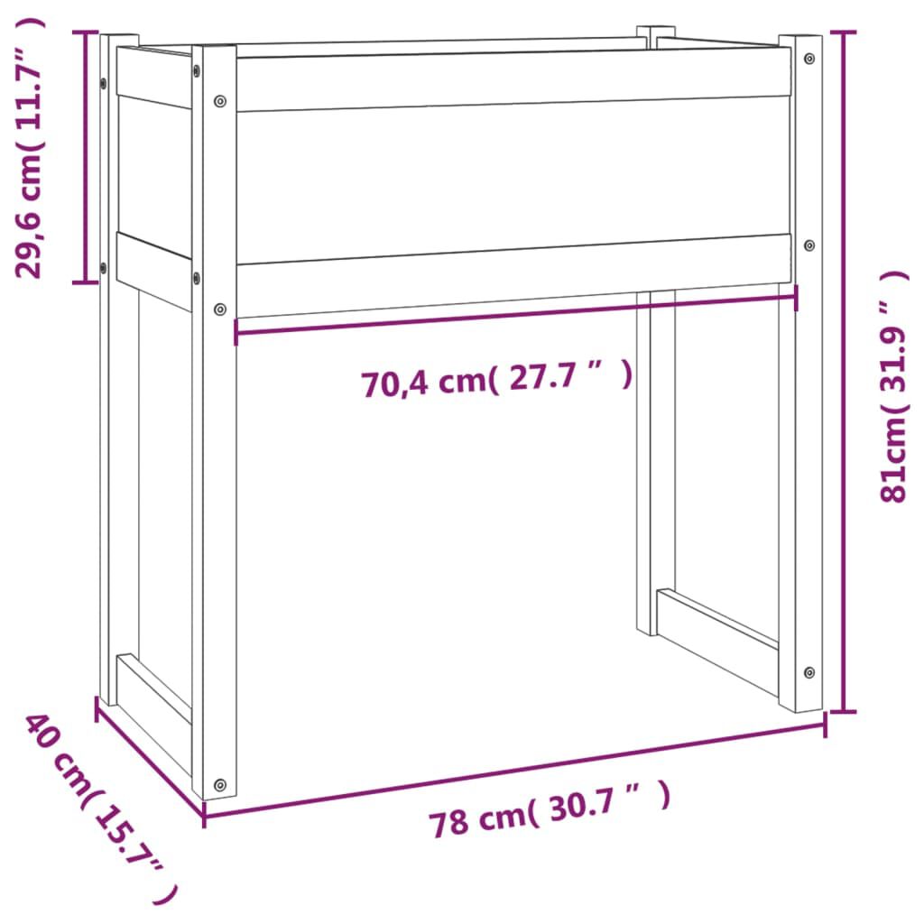 vidaXL Ζαρντινιέρα Μαύρο 78x40x81 εκ. από Μασίφ Ξύλο Πεύκου