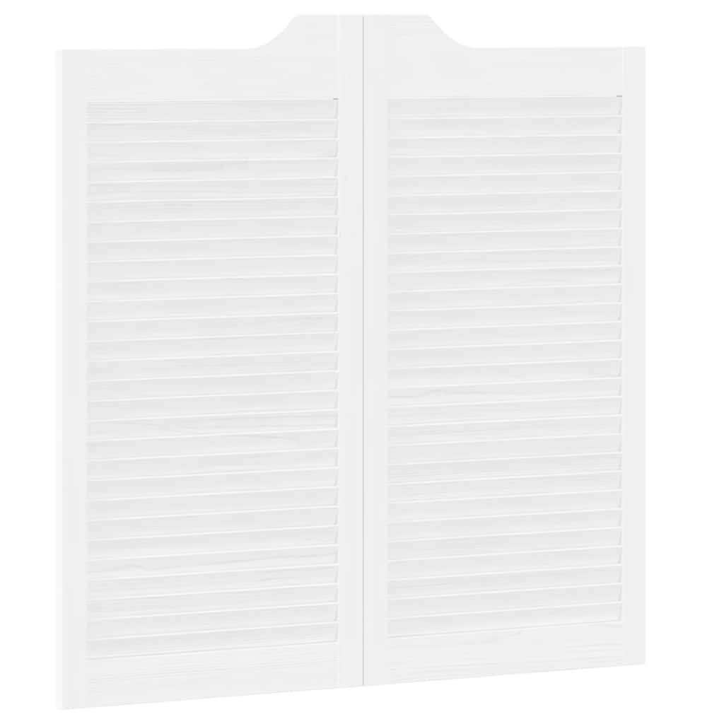 vidaXL Swing Doors Louvred Design 1 ζεύγος Λευκό 100x100 cm