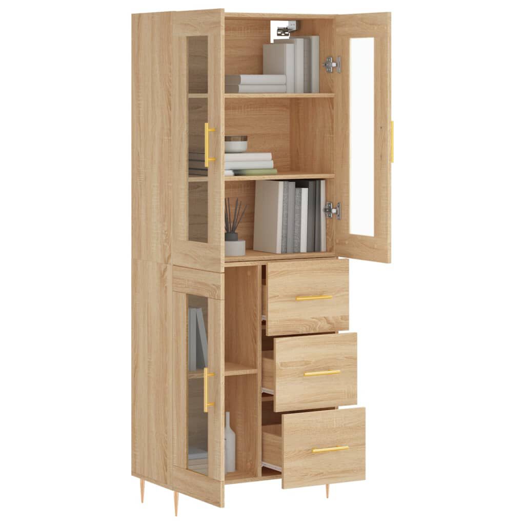 vidaXL Ντουλάπι Sonoma δρυς 69,5 x 34 x 180 εκ. από Επεξεργασμένο Ξύλο