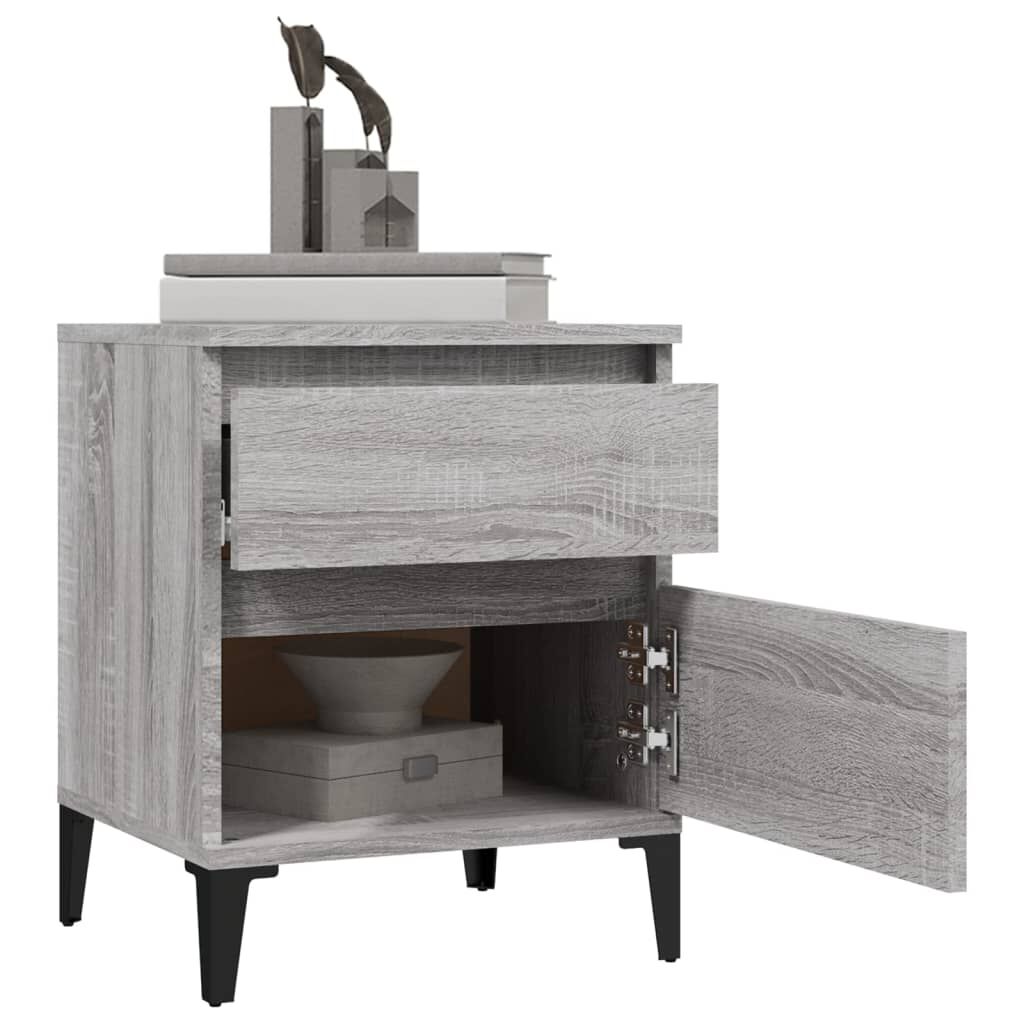 vidaXL Κομοδίνα 2 Τεμ. Γκρι Sonoma 40x35x50 εκ.