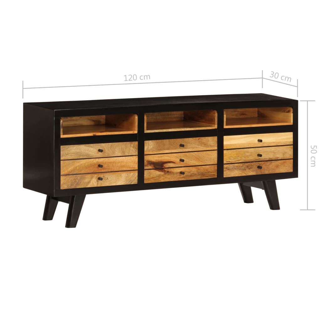 vidaXL Έπιπλο Τηλεόρασης 120 x 30 x 50 εκ. από Μασίφ Ξύλο Μάνγκο