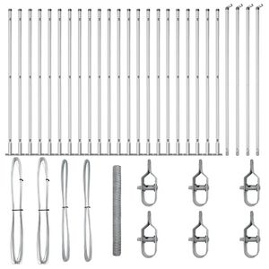 vidaXL Φράχτης με Στήλες. Ασημί 1.6 x 50 m Ατσάλι με επικάλυψη PVC