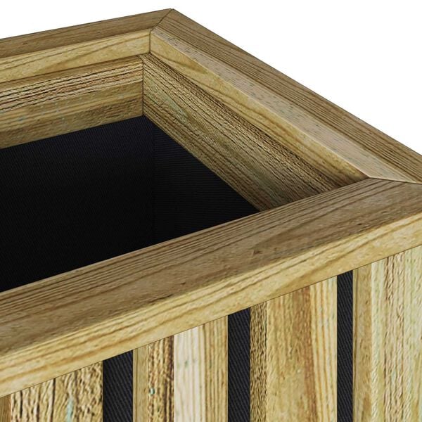 vidaXL Γλάστρα κήπου με επένδυση 33x33x45 εκ. από εμποτισμένο ξύλο πεύκου