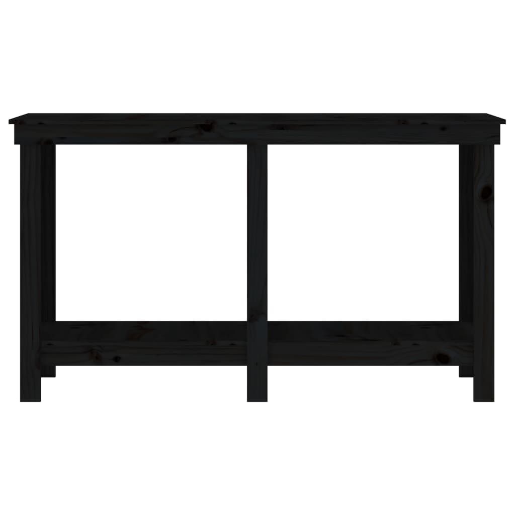 vidaXL Πάγκος Εργασίας Μαύρος 140x50x80 εκ. από Μασίφ Ξύλο Πεύκου