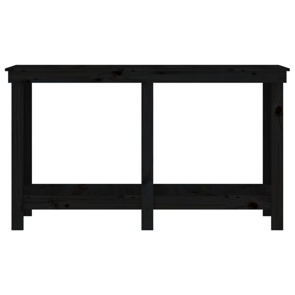 vidaXL Πάγκος Εργασίας Μαύρος 140x50x80 εκ. από Μασίφ Ξύλο Πεύκου