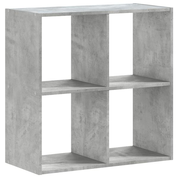 vidaXL Βιβλιοθήκη Γκρι Σκυροδέματος 68,5x32x68,5 εκ. Επεξεργ. Ξύλο