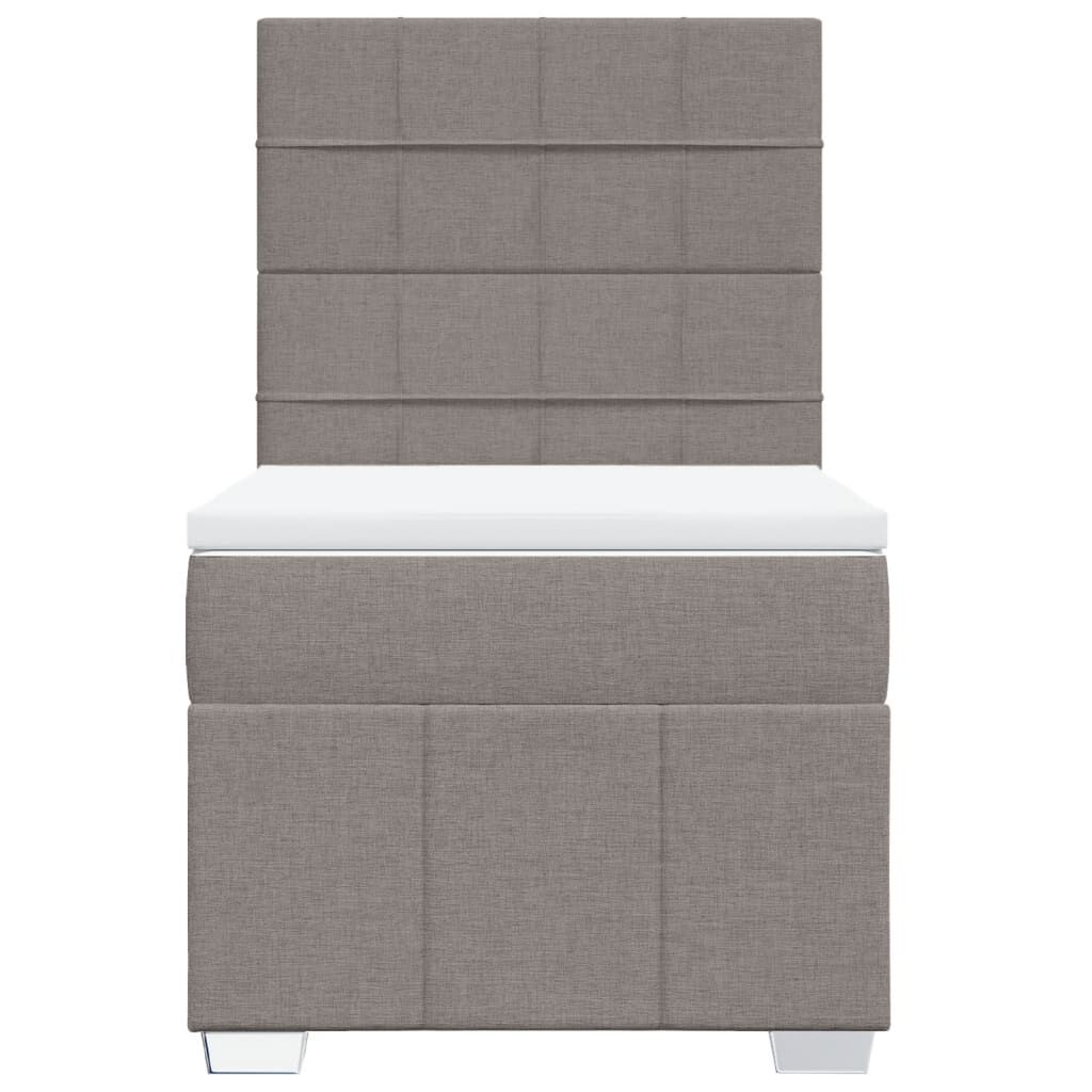 vidaXL Κρεβάτι Boxspring με Στρώμα Taupe 80x200 εκ. Υφασμάτινο