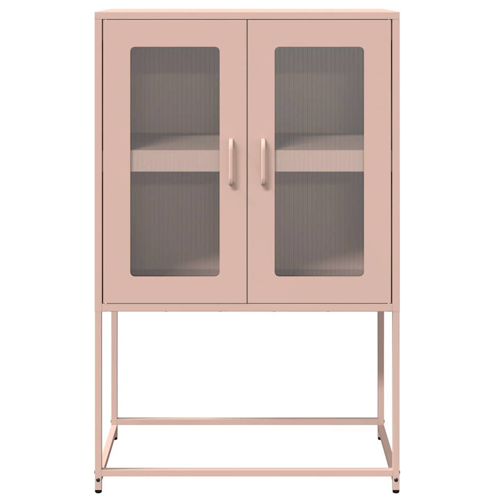 vidaXL Highboard Ροζ 68x39x107 cm Ατσάλι