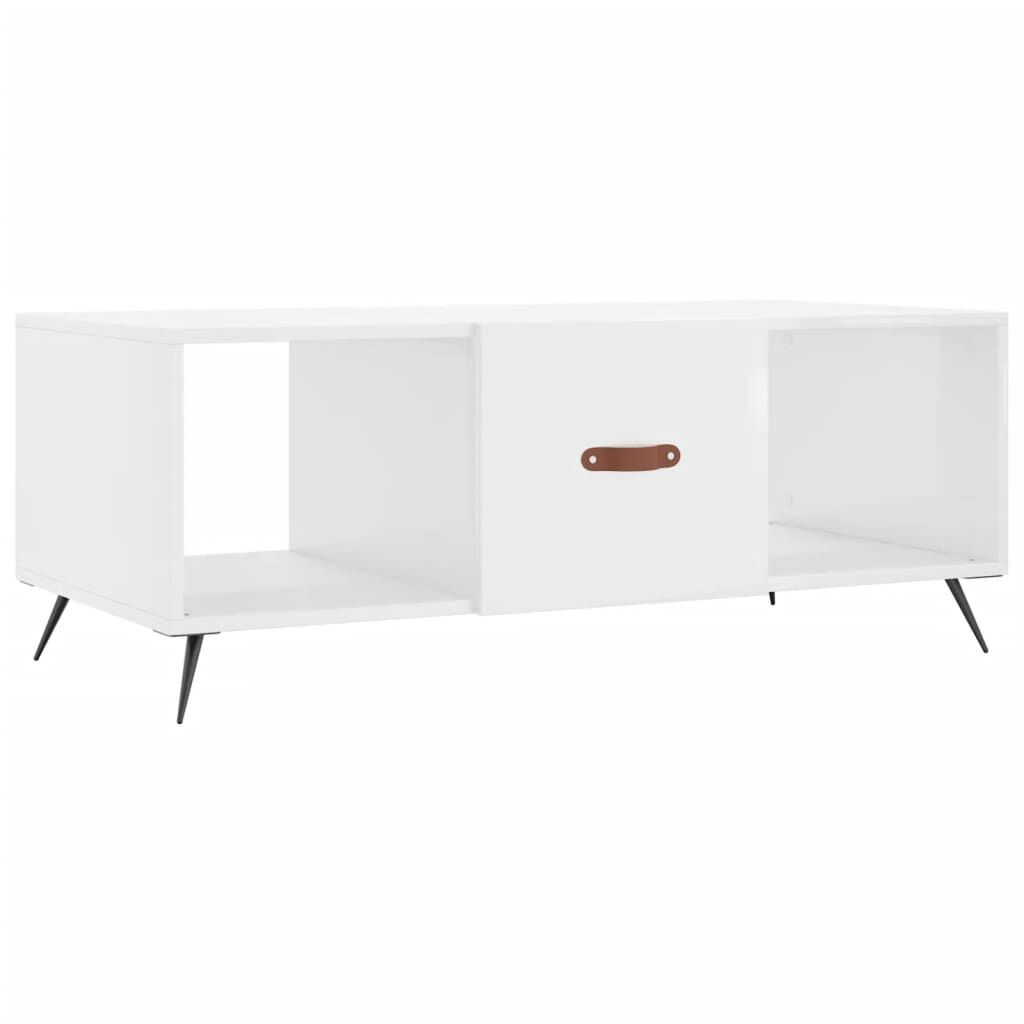 vidaXL Τραπεζάκι Σαλονιού Γυαλ. Λευκό 102x50x40 εκ. Επεξεργ. Ξύλο