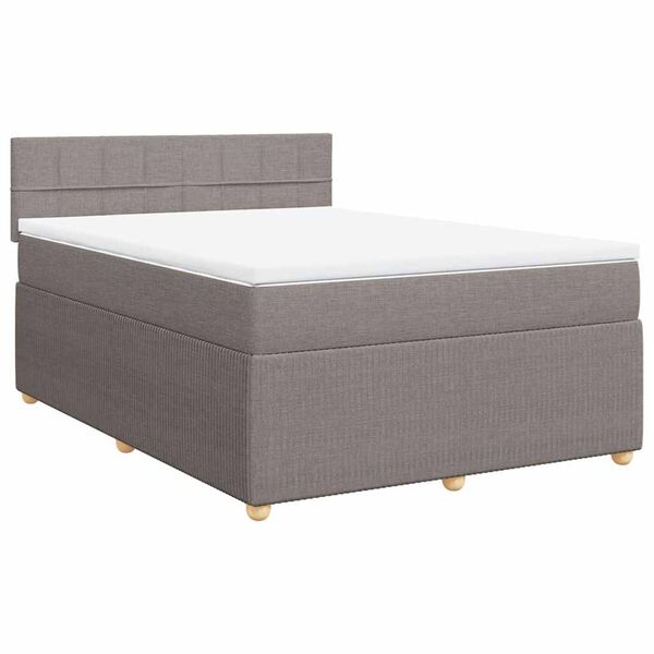 vidaXL &Kappa;&rho;&epsilon;&beta;ά&tau;&iota; Boxspring &mu;&epsilon; &Sigma;&tau;&rho;ώ&mu;&alpha; Taupe 160x200 &epsilon;&kappa;. &Upsilon;&phi;&alpha;&sigma;&mu;ά&tau;&iota;&nu;&omicron;