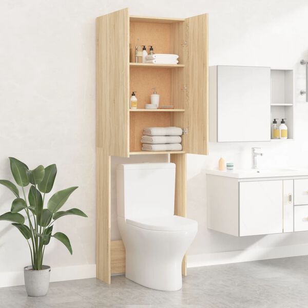 vidaXL Ντουλάπι Πλυντηρίου Sonoma Δρυς 64 x 25,5 x 190 εκ.