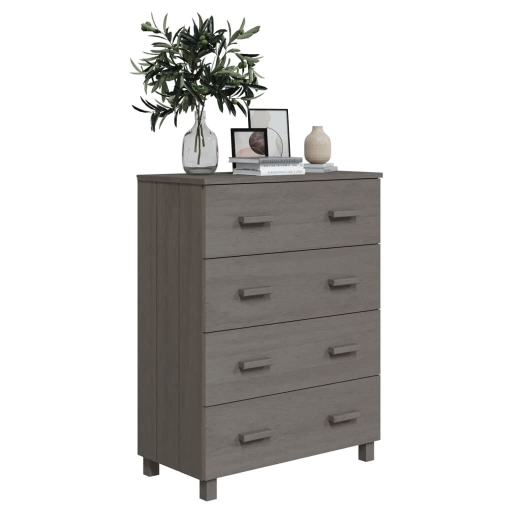 vidaXL Συρταριέρα HAMAR Αν. Γκρι 79x40x103,5εκ. από Μασίφ Ξύλο Πεύκου