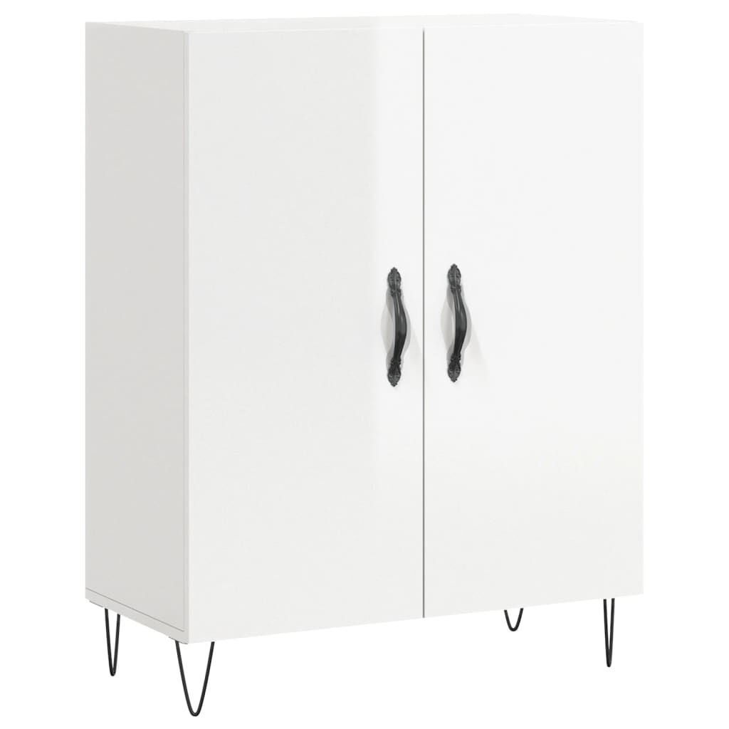 vidaXL Ντουλάπι Γυαλιστερό Λευκό 69,5x34x90 εκ. Επεξεργασμένο Ξύλο