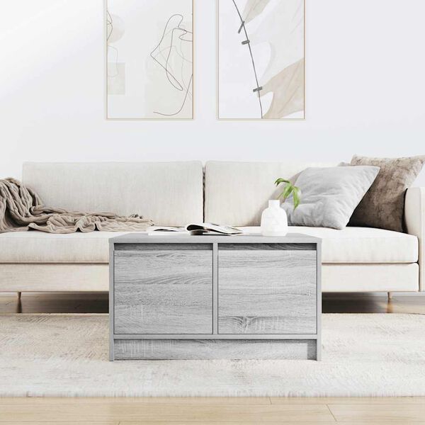 vidaXL Τραπεζάκι σαλονιού με συρτάρια Γκρι Sonoma 70,5x70x40 εκ.