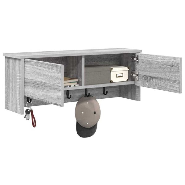 vidaXL Τοίχου Κρεμάστρα Γκρι sonoma 80 x 20 x 30 cm Επεξεργασμένο ξύλο
