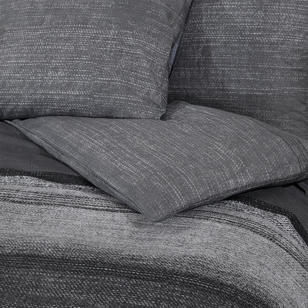 vidaXL Σετ Παπλωματοθήκη Σκούρο Γκρι 135x200 εκ. Βαμβακερό