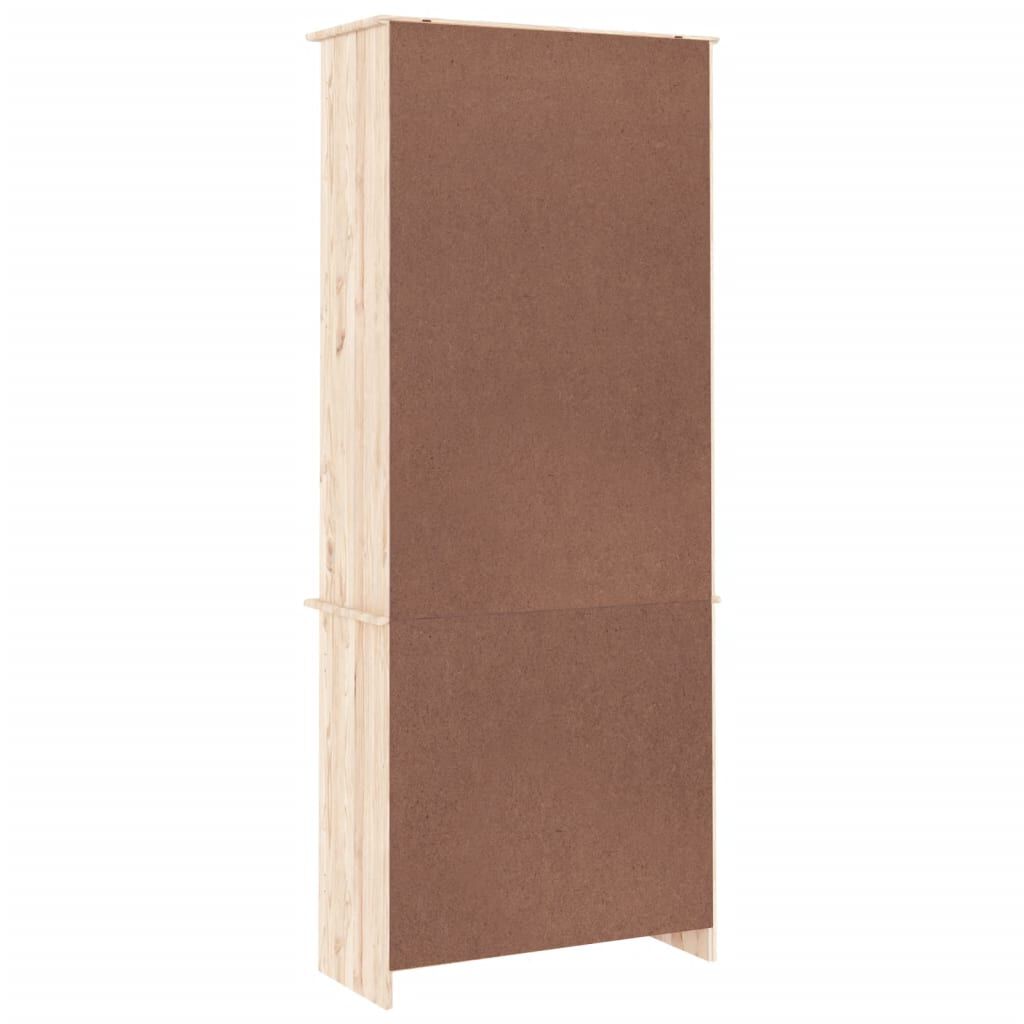 vidaXL Βιτρίνα Γυάλινη ALTA 77 x 35 x 186,5 εκ. από Μασίφ Ξύλο Πεύκου