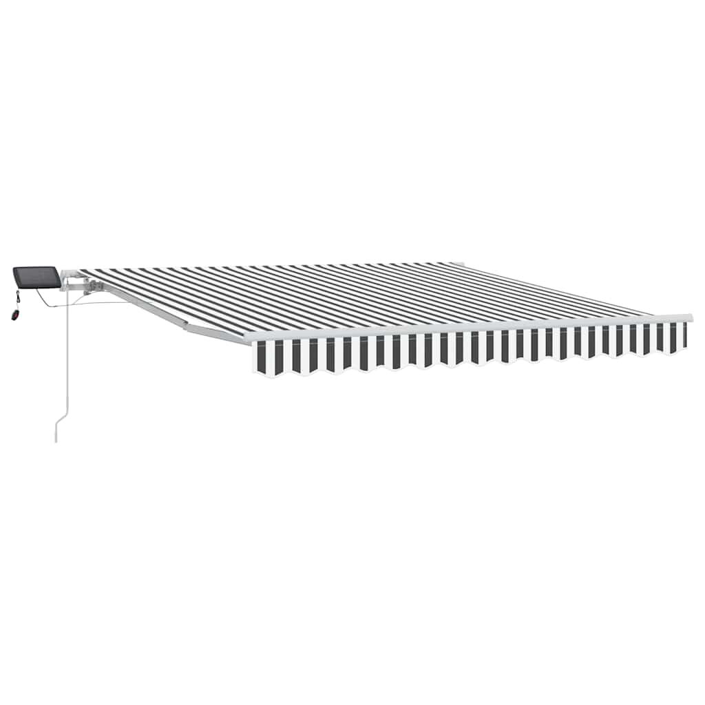 vidaXL Τέντα Πτυσσόμενη Χειροκίνητη με LED Ανθρακί / Λευκή 300x250 εκ.