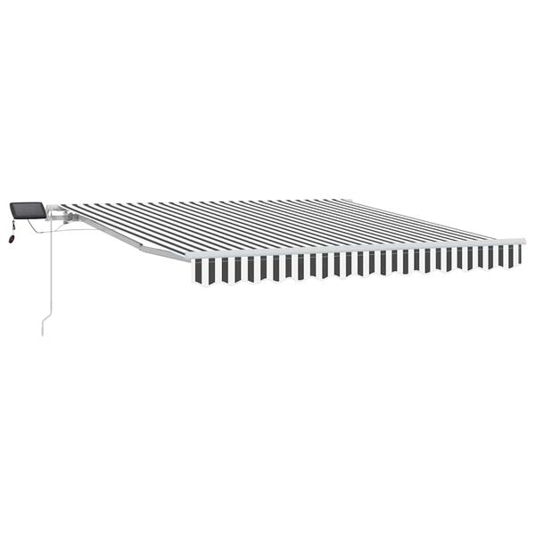 vidaXL Τέντα Πτυσσόμενη Χειροκίνητη με LED Ανθρακί / Λευκή 300x250 εκ.