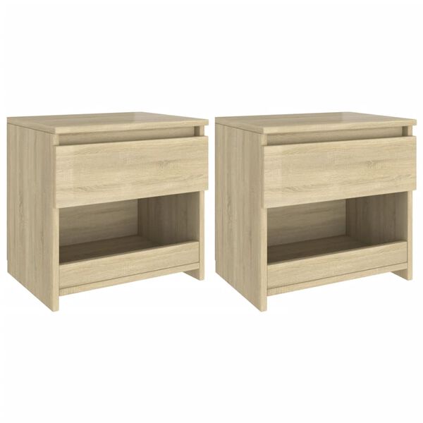 vidaXL Κομοδίνα 2 τεμ. Sonoma Δρυς 40 x 30 x 39 εκ. από Επεξ. Ξύλο