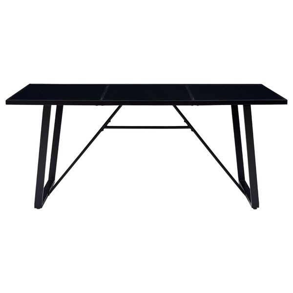 vidaXL Τραπεζαρία Μαύρη 180 x 90 x 75 εκ. από Ψημένο Γυαλί