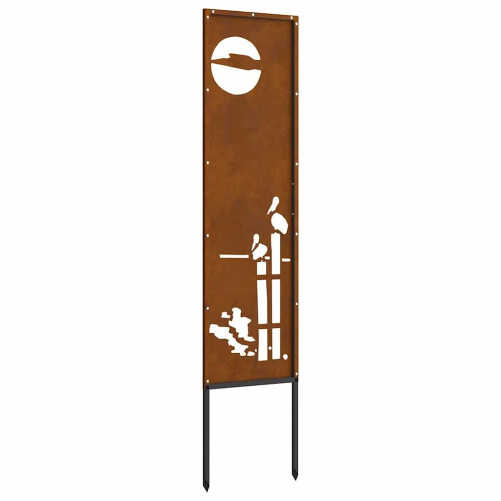vidaXL Διακοσμητική Πλάκα Κήπου Άλλο Σκ rusty 32 x 140 εκ