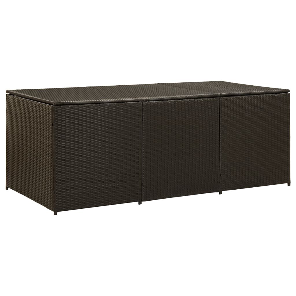 vidaXL Κουτί Αποθήκευσης Κήπου Καφέ 180x90x70 εκ. από Συνθετικό Ρατάν