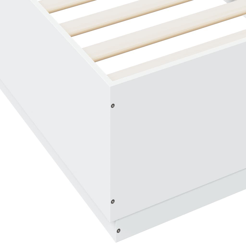 vidaXL Πλαίσιο Κρεβατιού με Φώτα LED Λευκό 100 x 200 εκ. Επεξεργ. Ξύλο