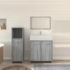 vidaXL Σετ Επίπλων Μπάνιου 3 Τεμαχίων Γκρι Sonoma Επεξεργασμένο Ξύλο